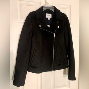 NWT OLD NAVY Small Jacket black women's collared Zippered Sleeve frontal Zip New